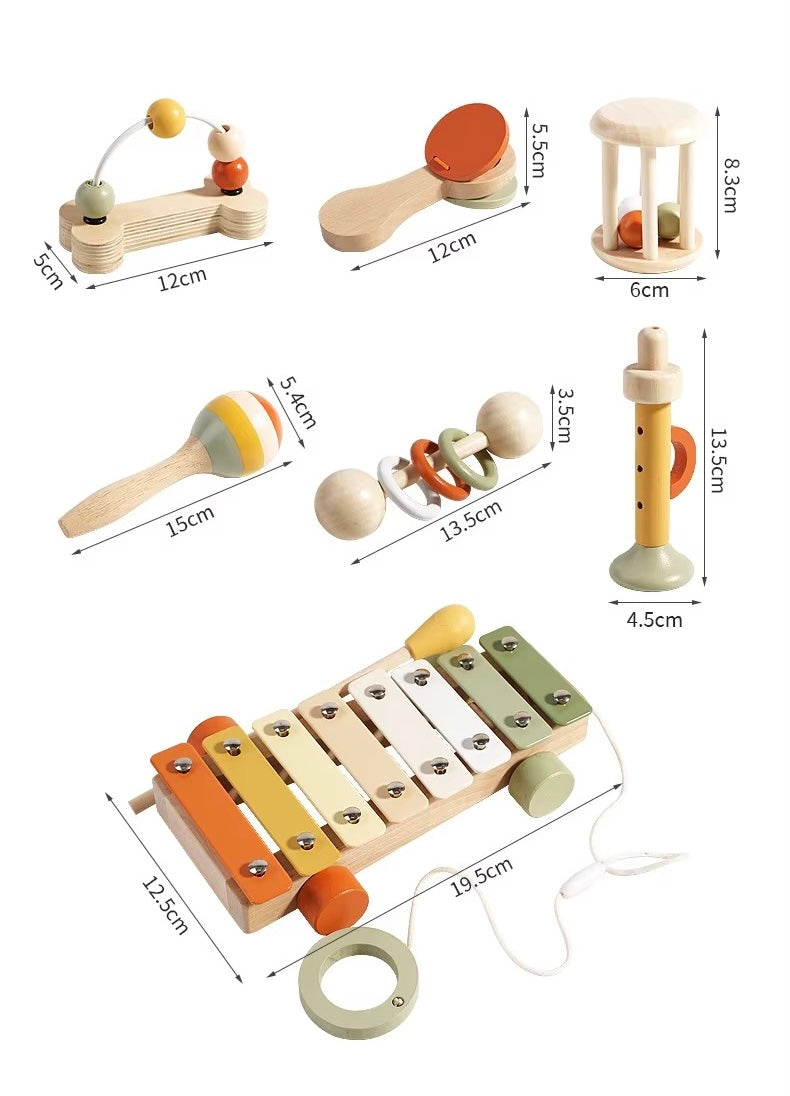 DRVENI MUZICKI 7-DJELNI SET