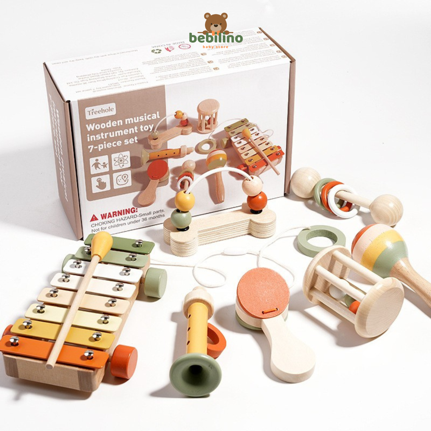 DRVENI MUZICKI 7-DJELNI SET